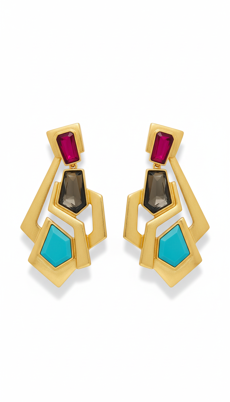 Oversized Statement Earrings in Vivid Gold